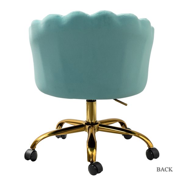 Belanda Sage Velvet Flower Back Tufted Swivel Office Task Chair 3