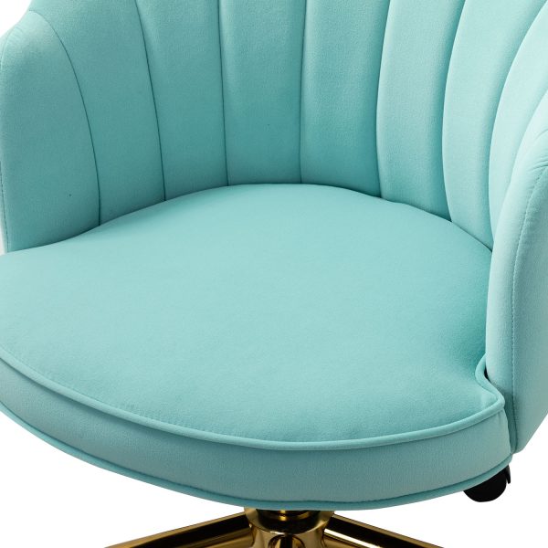 Belanda Sage Velvet Flower Back Tufted Swivel Office Task Chair 4