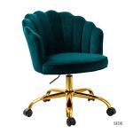 Belanda Teal Velvet Tufted Flower Back Swivel Task Chair 7 Belanda Teal Velvet Tufted Flower Back Swivel Task Chair