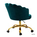 Belanda Teal Velvet Tufted Flower Back Swivel Task Chair 8 Belanda Teal Velvet Tufted Flower Back Swivel Task Chair