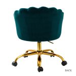 Belanda Teal Velvet Tufted Flower Back Swivel Task Chair 9 Belanda Teal Velvet Tufted Flower Back Swivel Task Chair