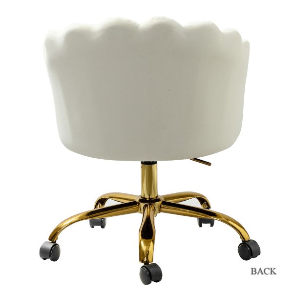 Belanda Velvet Tufted Flower Back Swivel Task Chair 3
