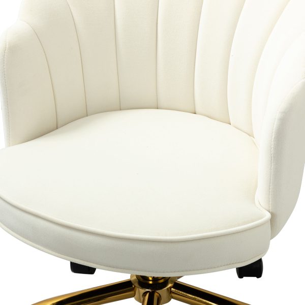 Belanda Velvet Tufted Flower Back Swivel Task Chair 4