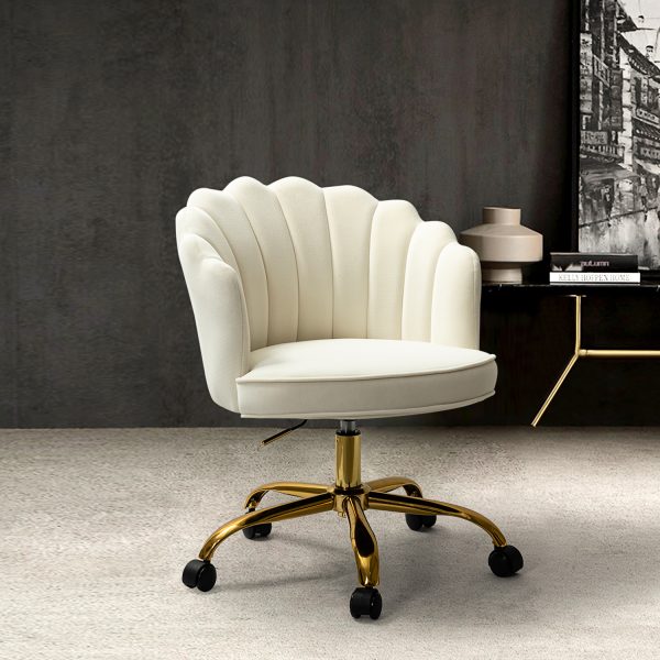 Belanda Velvet Tufted Flower Back Swivel Task Chair