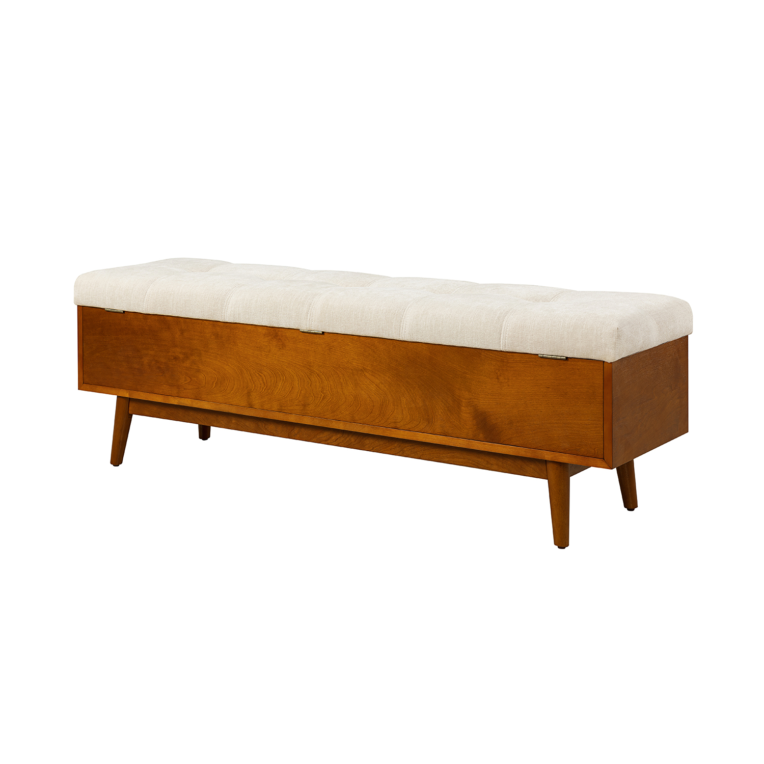 Belinda Acorn Mid-Century Modern Flip-Top Storage Bench 5 Belinda Acorn Mid-Century Modern Flip-Top Storage Bench - Image 5