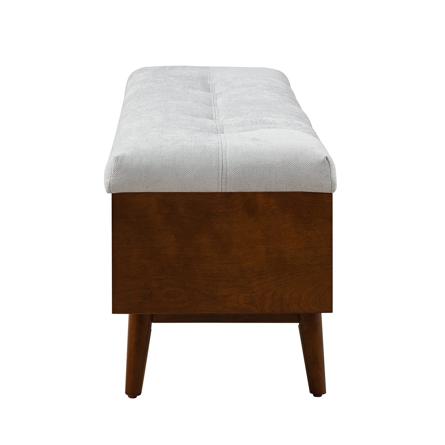 Belinda Walnut Mid-Century Modern Flip-Top Storage Bench 4 Belinda Walnut Mid-Century Modern Flip-Top Storage Bench - Image 4