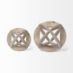 Bellatrix II (Large) 7L x 7W Natural Decorative Wooden Sphere