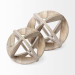 Bellatrix II (Large) 7L x 7W Natural Decorative Wooden Sphere