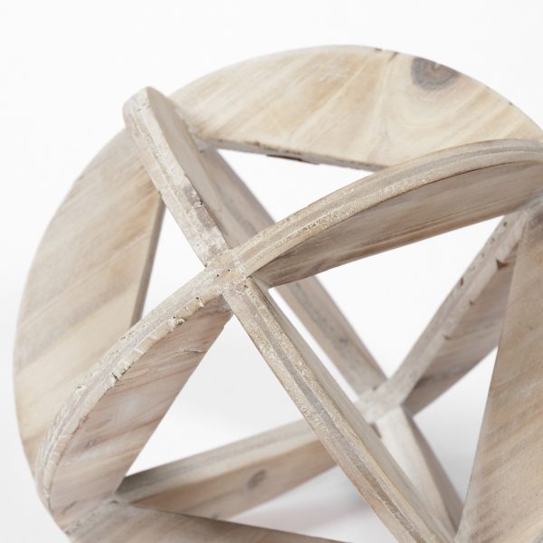 Bellatrix II Large 7L x 7W Natural Decorative Wooden Sphere 5