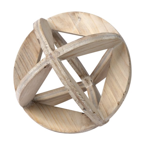 Bellatrix II Large 7L x 7W Natural Decorative Wooden Sphere