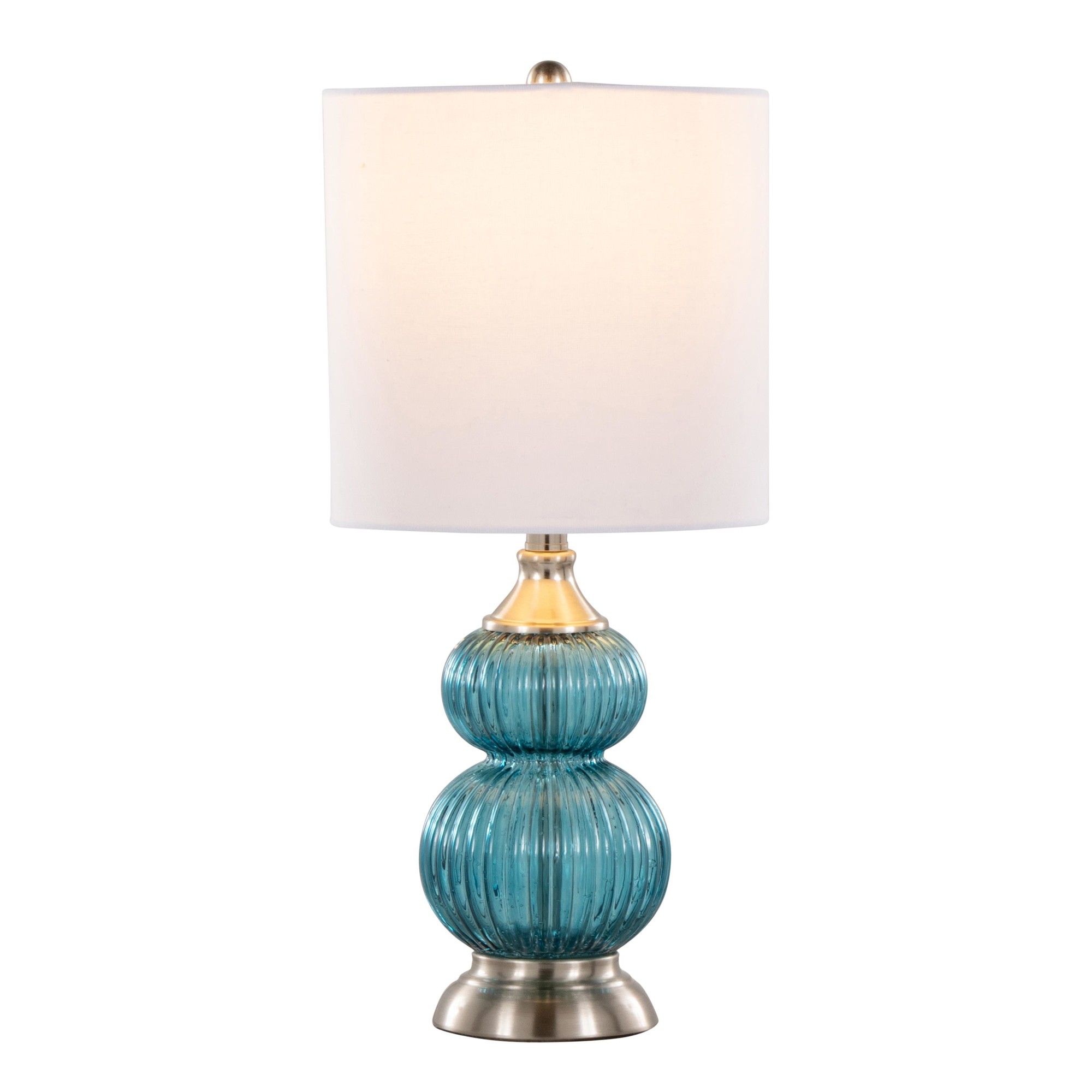 Belle Contemporary Blue Seeded Glass Table Lamps (Set of 2) 5 Belle Contemporary Blue Seeded Glass Table Lamps (Set of 2) - Image 5