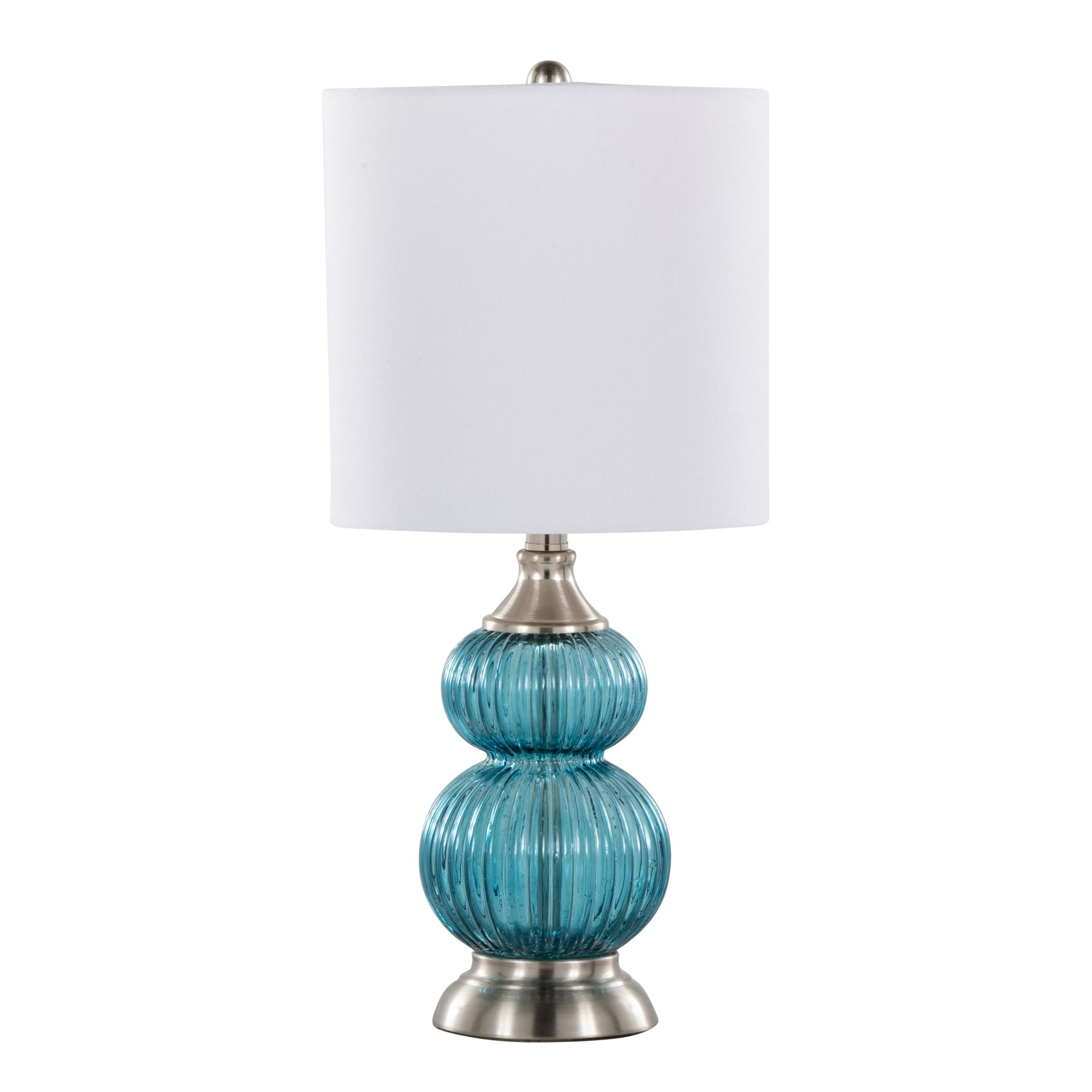 Belle Contemporary Blue Seeded Glass Table Lamps (Set of 2) 6 Belle Contemporary Blue Seeded Glass Table Lamps (Set of 2) - Image 6