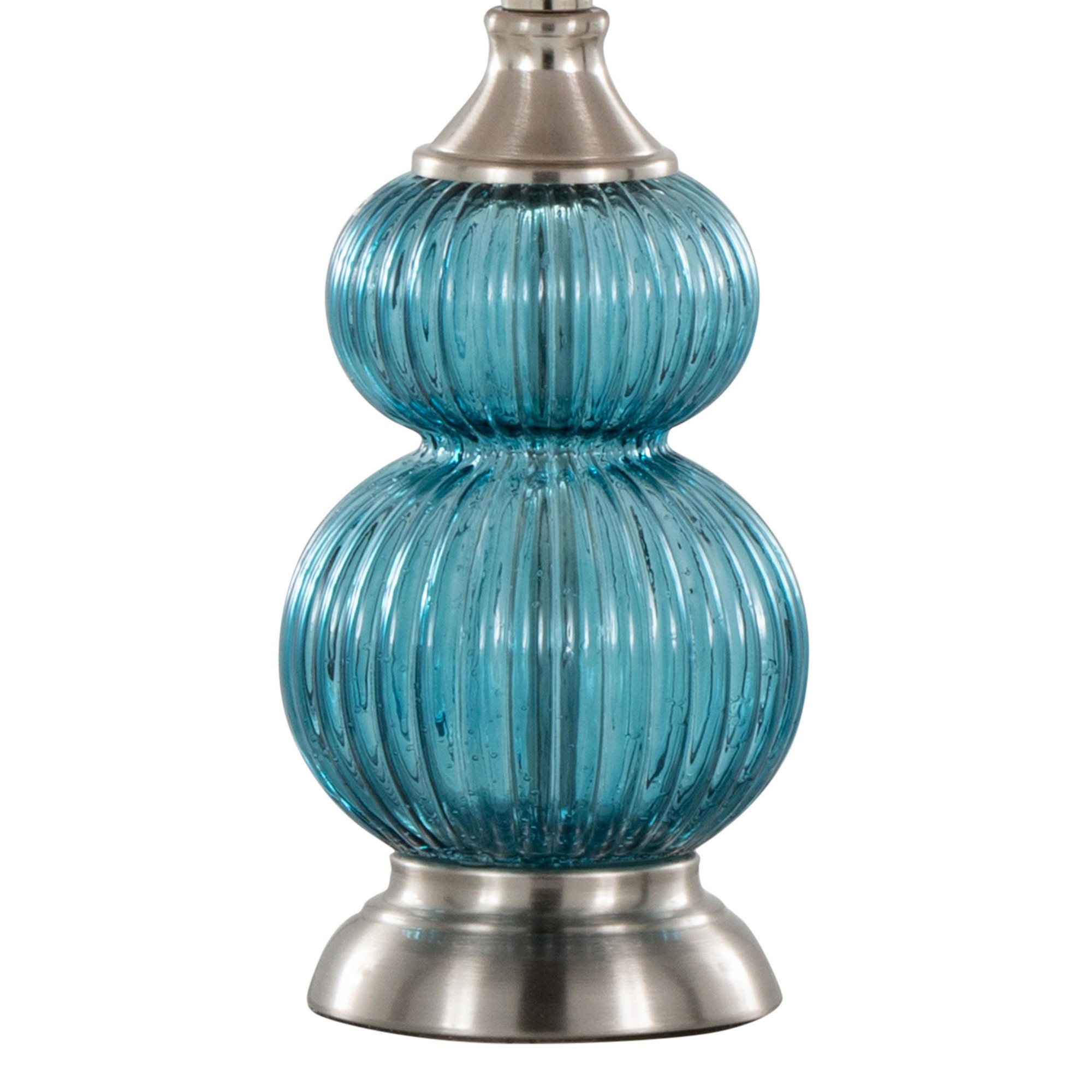 Belle Contemporary Blue Seeded Glass Table Lamps (Set of 2) 7 Belle Contemporary Blue Seeded Glass Table Lamps (Set of 2) - Image 7