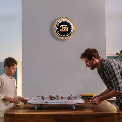 Bengals 14 Inch Neon Chrome Clock Cincinnati Collection