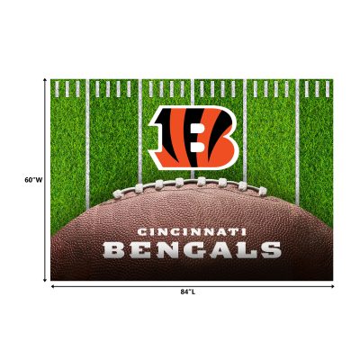 Bengals Football Field 5x7 Washable Area Rug Cincinnati Collection
