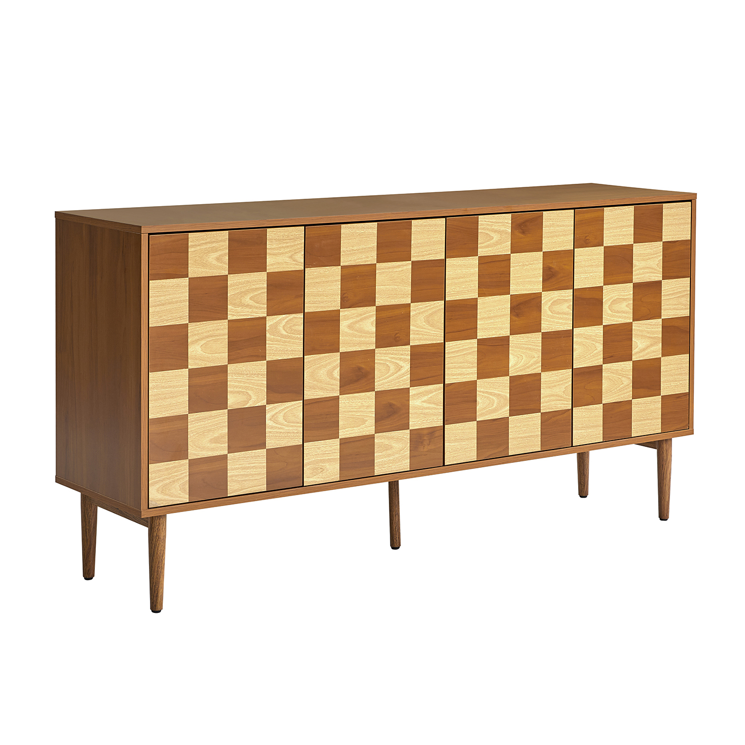 Bennett Walnut Lattice Door Manufactured Wood Sideboard 2 Bennett Walnut Lattice Door Manufactured Wood Sideboard - Image 2