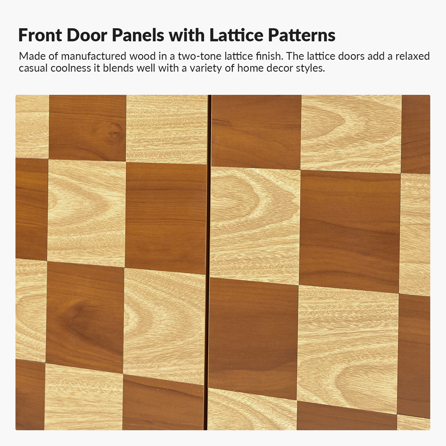 Bennett Walnut Lattice Door Manufactured Wood Sideboard 3 Bennett Walnut Lattice Door Manufactured Wood Sideboard - Image 3