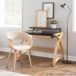 Bentley Mid-Century Modern Natural Wood Black Glass Office Desk 15 Bentley Mid-Century Modern Natural Wood Black Glass Office Desk