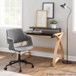 Bentley Mid-Century Modern Natural Wood Black Glass Office Desk 17 Bentley Mid-Century Modern Natural Wood Black Glass Office Desk
