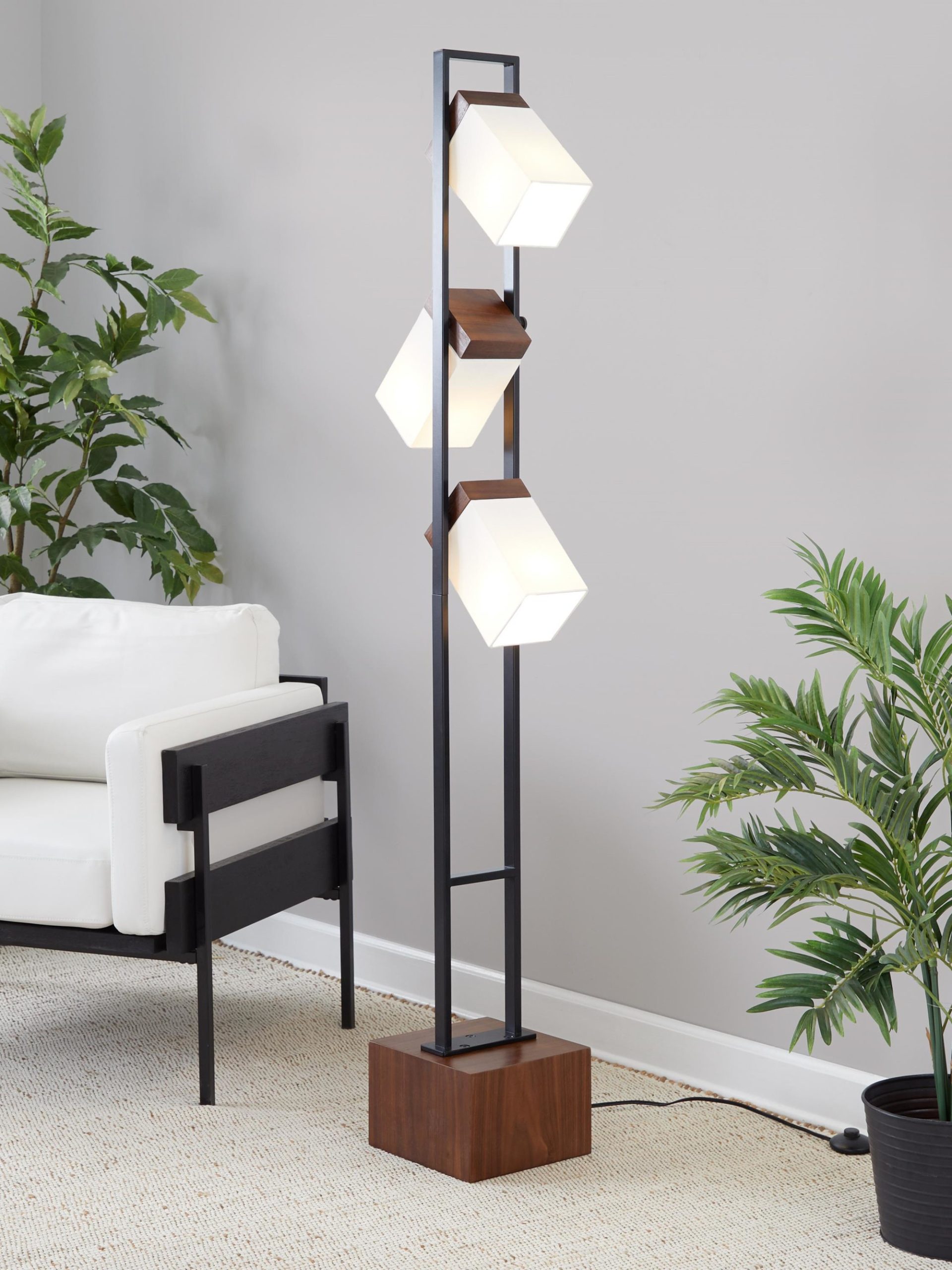 Bento Contemporary Black Metal and Walnut Wood Floor Lamp 2 Bento Contemporary Black Metal and Walnut Wood Floor Lamp - Image 2