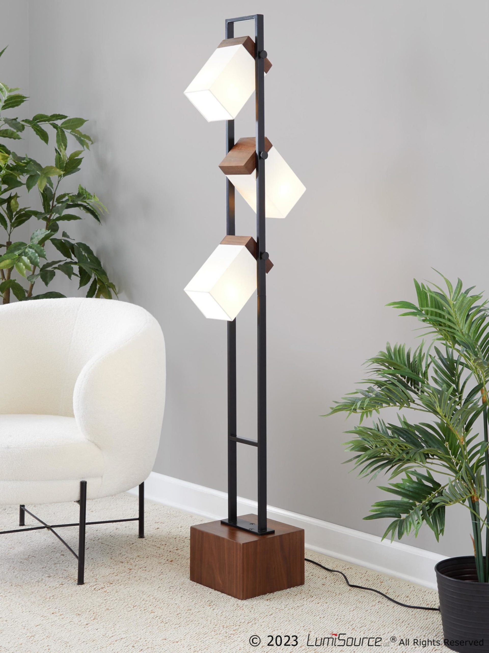 Bento Contemporary Black Metal and Walnut Wood Floor Lamp 5 Bento Contemporary Black Metal and Walnut Wood Floor Lamp - Image 5