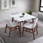 Solid Wood Square Dining Table White Top Modern Design 8 Solid Wood Square Dining Table White Top Modern Design