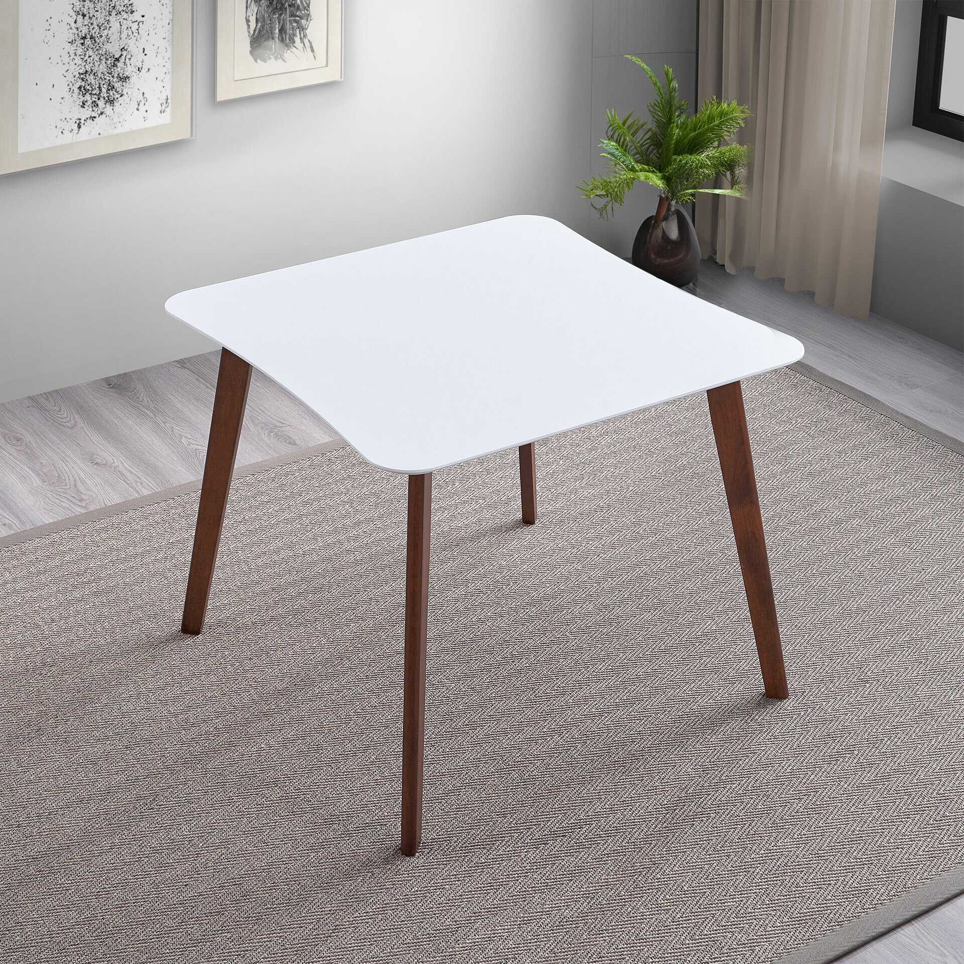 Solid Wood Square Dining Table White Top Modern Design 9 Solid Wood Square Dining Table White Top Modern Design
