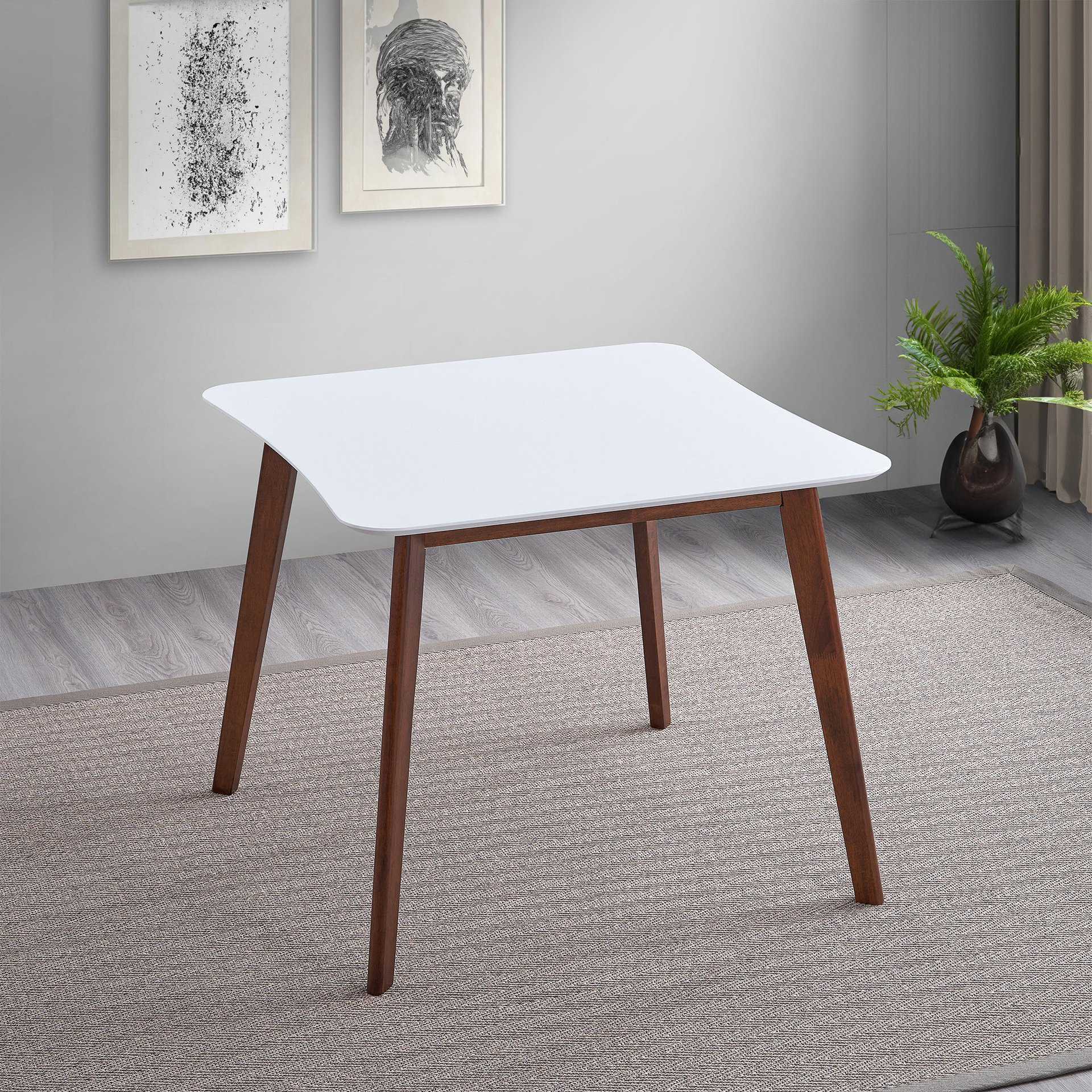 Solid Wood Square Dining Table White Top Modern Design 10 Solid Wood Square Dining Table White Top Modern Design