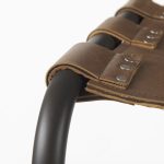 Berbick 20.5 x 24.75 x 39 Medium Brown Leather W/ Iron Frame Counter Stool