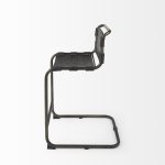 Berbick 21L x 25W x 38H Black Leather W/ Iron Frame Counter Stool