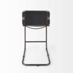Berbick 21L x 25W x 38H Black Leather W/ Iron Frame Counter Stool