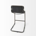 Berbick 21L x 25W x 38H Black Leather W/ Iron Frame Counter Stool