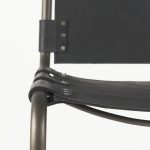 Berbick 21L x 25W x 38H Black Leather W/ Iron Frame Counter Stool