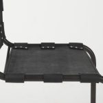 Berbick 33" Total Height Black Leather w/ Iron Frame Dining Chair