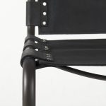 Berbick 33" Total Height Black Leather w/ Iron Frame Dining Chair