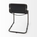 Berbick 33" Total Height Black Leather w/ Iron Frame Dining Chair