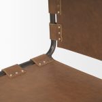 Berbick 33" Total Height Medium Brown Leather w/ Iron Frame Dining Chair