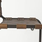 Berbick 43" Total Height Medium Brown Leather w/ Iron Frame Bar Stool