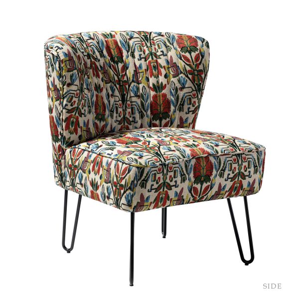 Bernarda Floral Glam Wingback Accent Side Chair 1