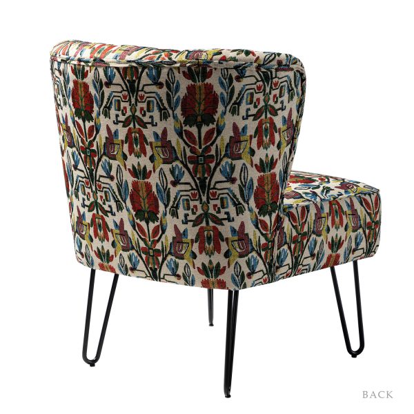 Bernarda Floral Glam Wingback Accent Side Chair 2