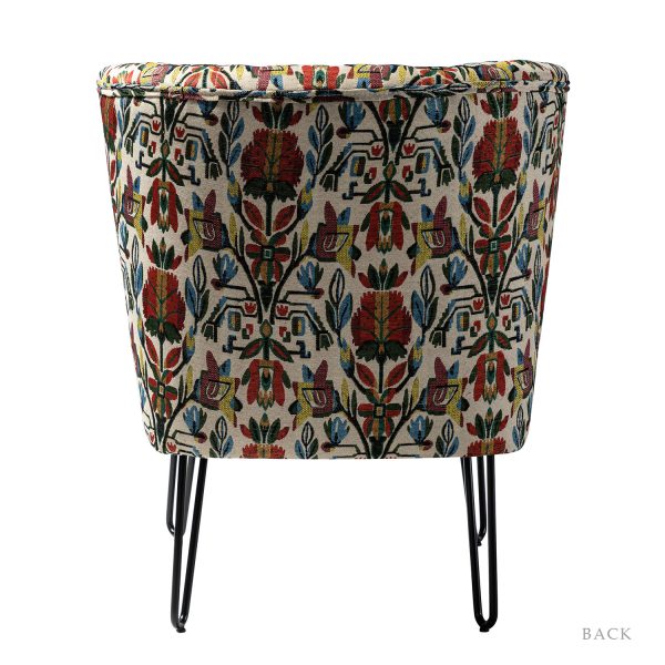 Bernarda Floral Glam Wingback Accent Side Chair 3