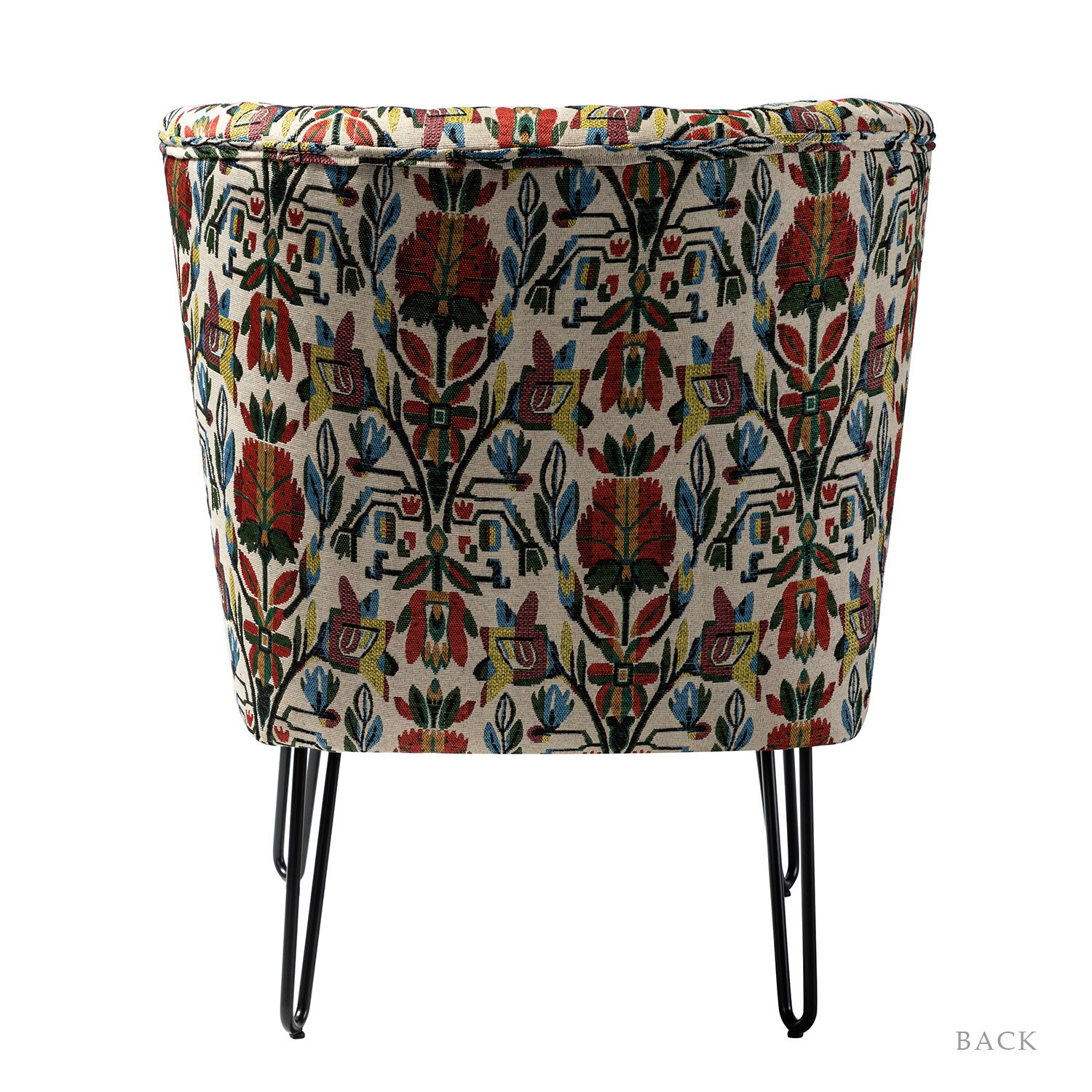 Bernarda Floral Glam Wingback Accent Side Chair 4 Bernarda Floral Glam Wingback Accent Side Chair - Image 4
