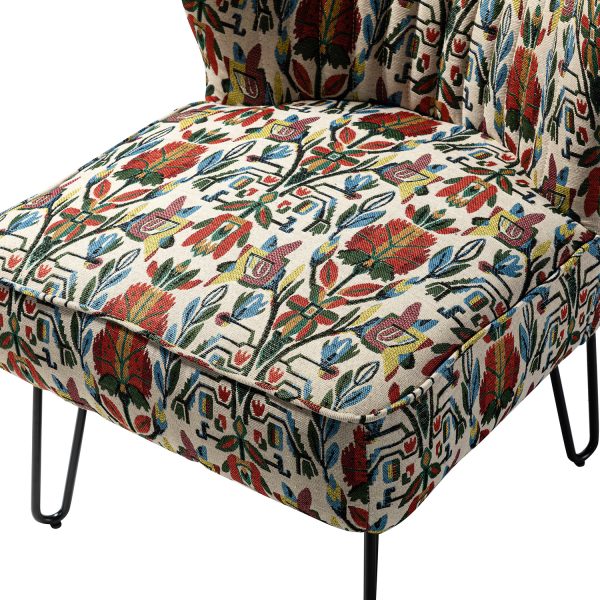 Bernarda Floral Glam Wingback Accent Side Chair 4