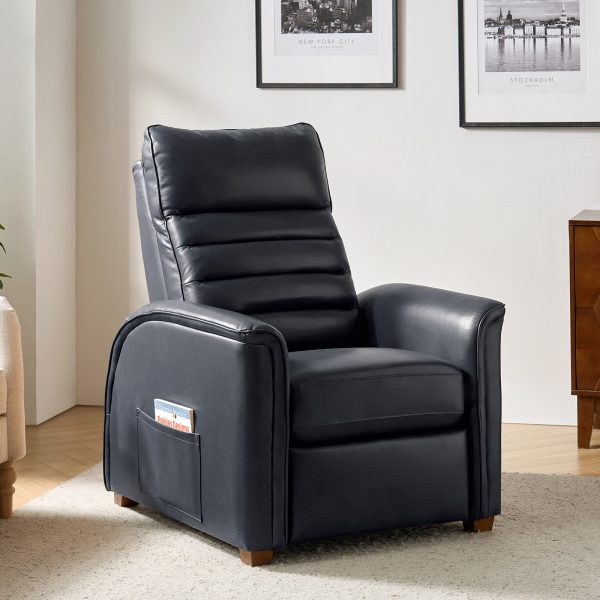 Bernhard Navy Leather Power Zero Gravity Recliner 1
