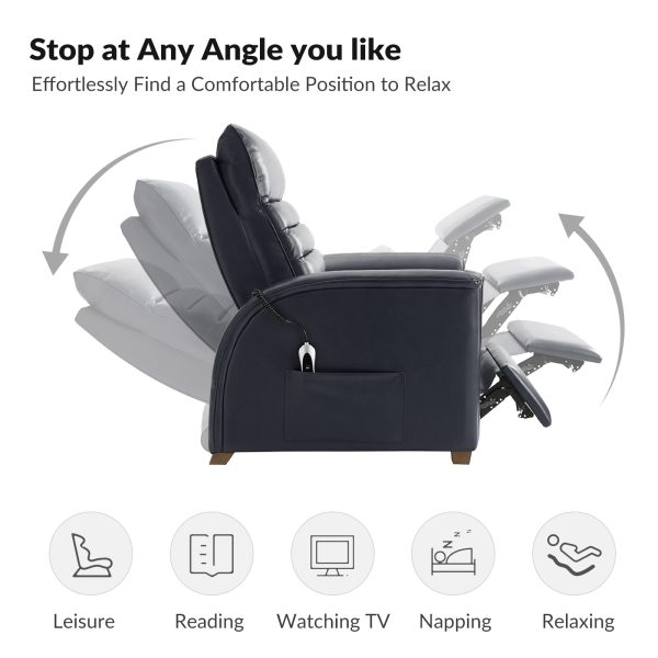 Bernhard Navy Leather Power Zero Gravity Recliner 2