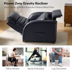Bernhard Navy Leather Power Zero Gravity Recliner