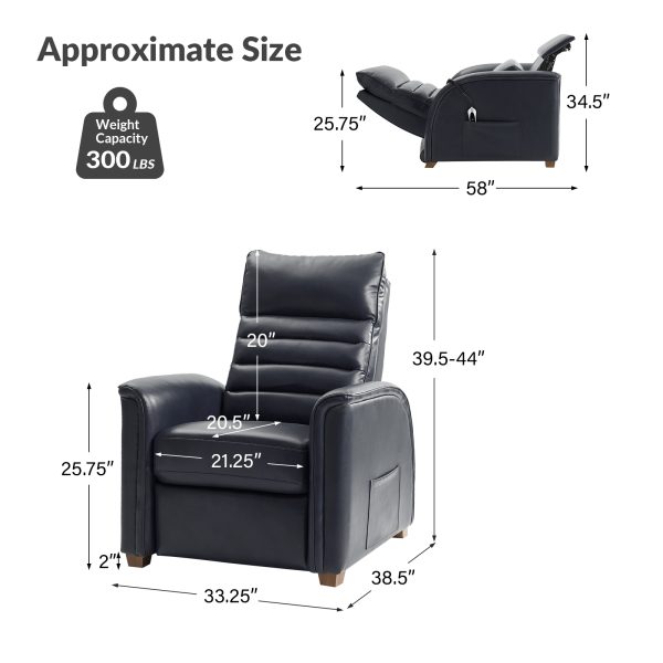 Bernhard Navy Leather Power Zero Gravity Recliner 4