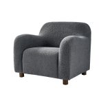 Bernie Grey Lamb Wool Modern Upholstered Armchair 7 Bernie Grey Lamb Wool Modern Upholstered Armchair