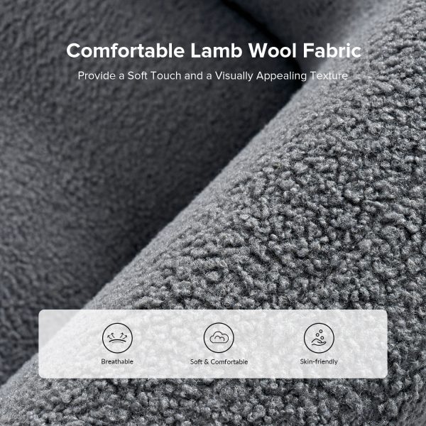 Bernie Grey Lamb Wool Modern Upholstered Armchair 2