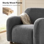 Bernie Grey Lamb Wool Modern Upholstered Armchair 9 Bernie Grey Lamb Wool Modern Upholstered Armchair